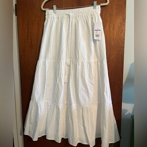 White linen peasant maxi skirt NWT